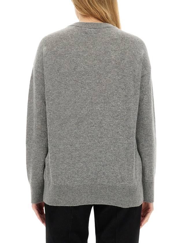 Logo Crew Neck Cashmere Knit Top Light Grey Melange - BURBERRY - BALAAN 4