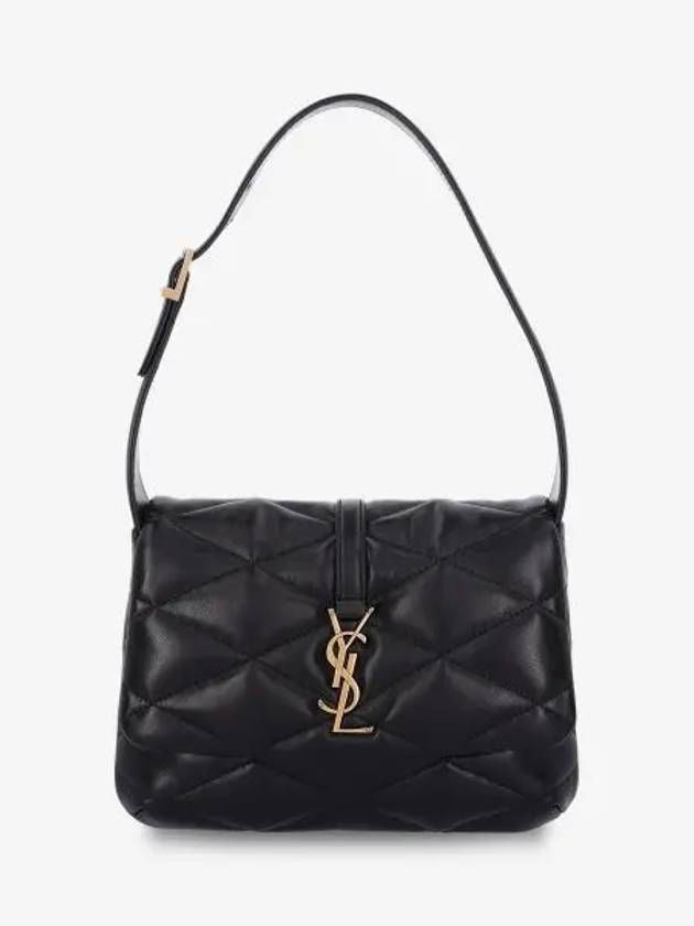 LE 57 Quilted Lambskin Hobo Shoulder Bag Black - SAINT LAURENT - BALAAN 2