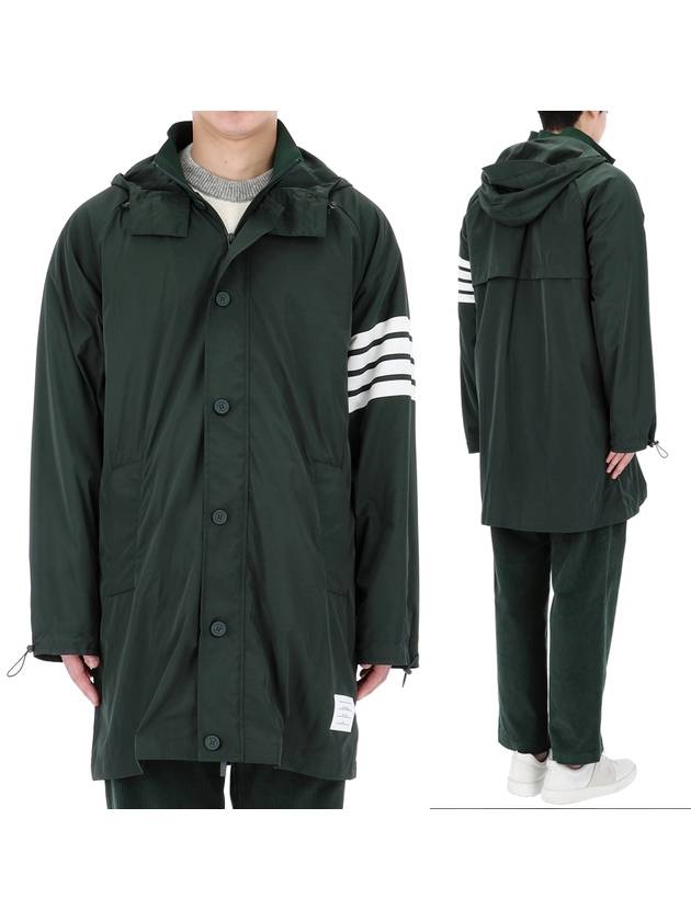 Poly Twill Diagonal Hooded Parka Dark Green - THOM BROWNE - BALAAN 2