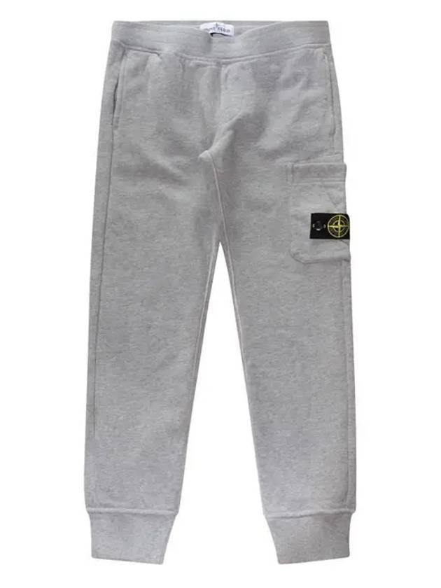 Kids Logo Patch Cotton Training Pants Grey - STONE ISLAND - BALAAN 2