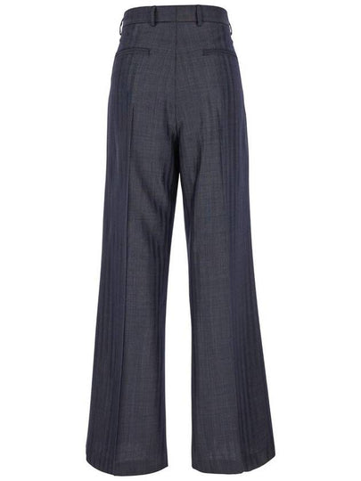 Grey Wide Pants With Concealed Closure In Wool Blend Woman - ETRO - BALAAN 2