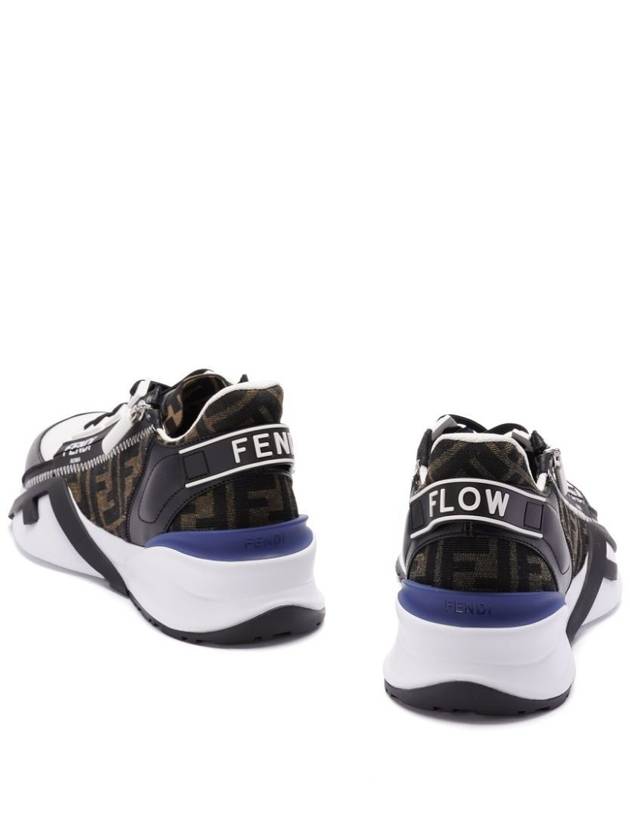 Flow FF Jacquard Leather Running Low Top Sneakers Black - FENDI - BALAAN 5