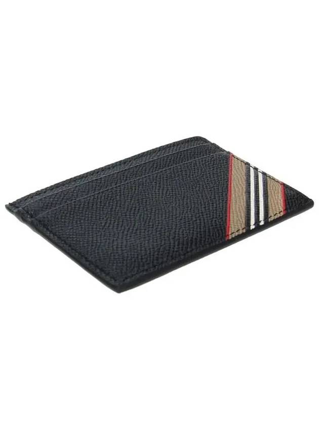 Icon Stripe Grainy Leather Card Wallet Black - BURBERRY - BALAAN 6