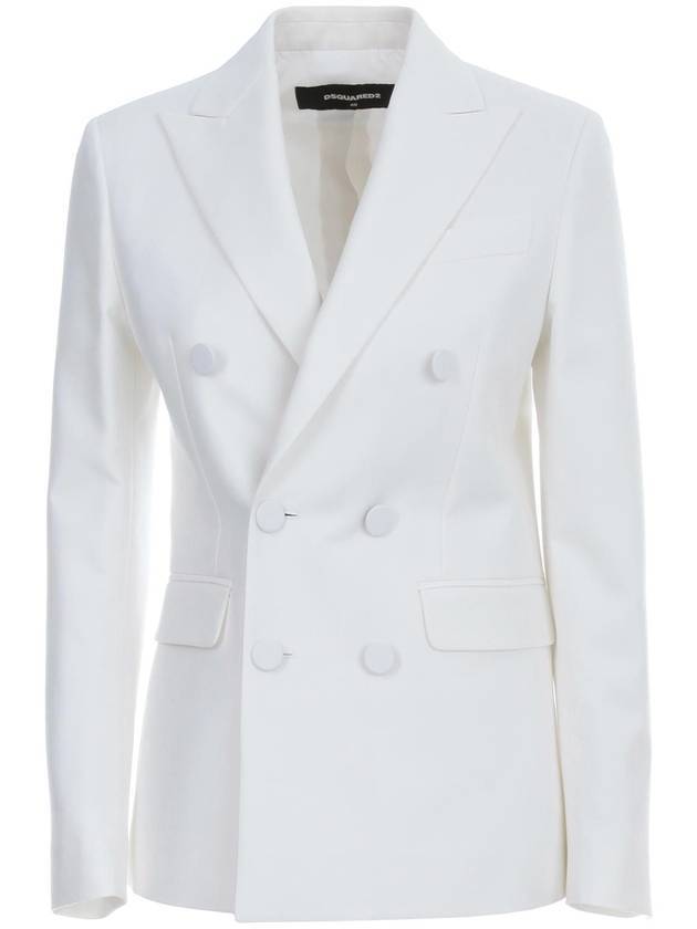 Women's Double Breasted Jacket White - DSQUARED2 - BALAAN 1