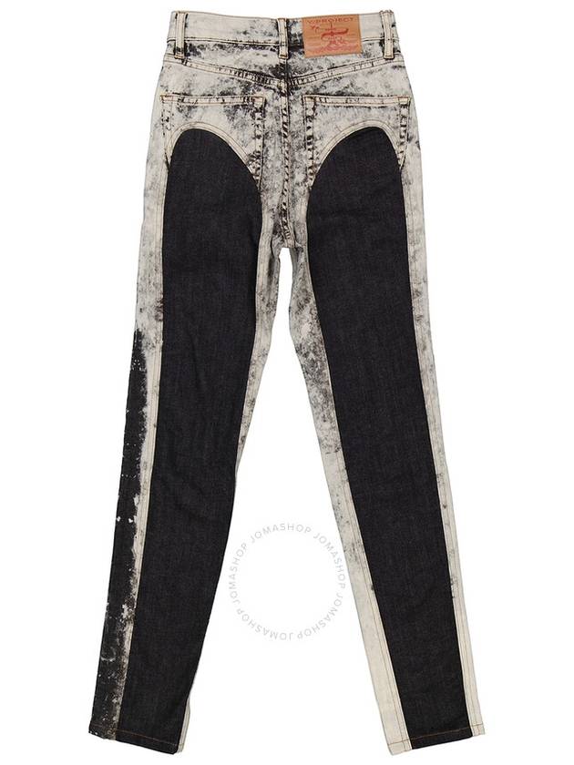 Y/Project Two Tone Cotton Denim Leggings, Waist Size 25" - Y/PROJECT - BALAAN 2