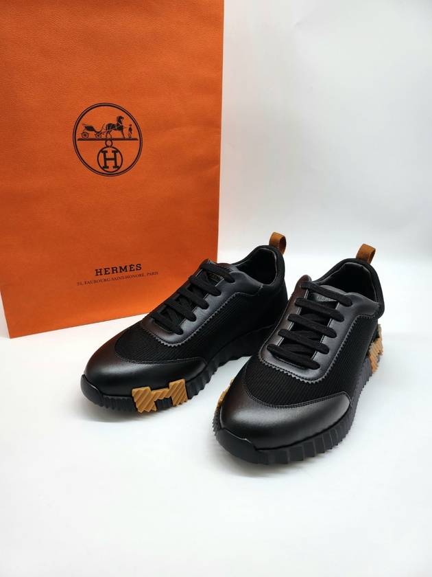 Bouncing Sneakers Technical Canvas Calfskin & Noir Miel - HERMES - BALAAN 2