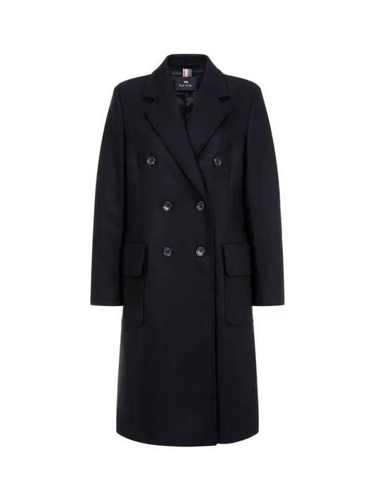 PS Women s Wool Blend Double Coat Black 271265 - PAUL SMITH - BALAAN 1