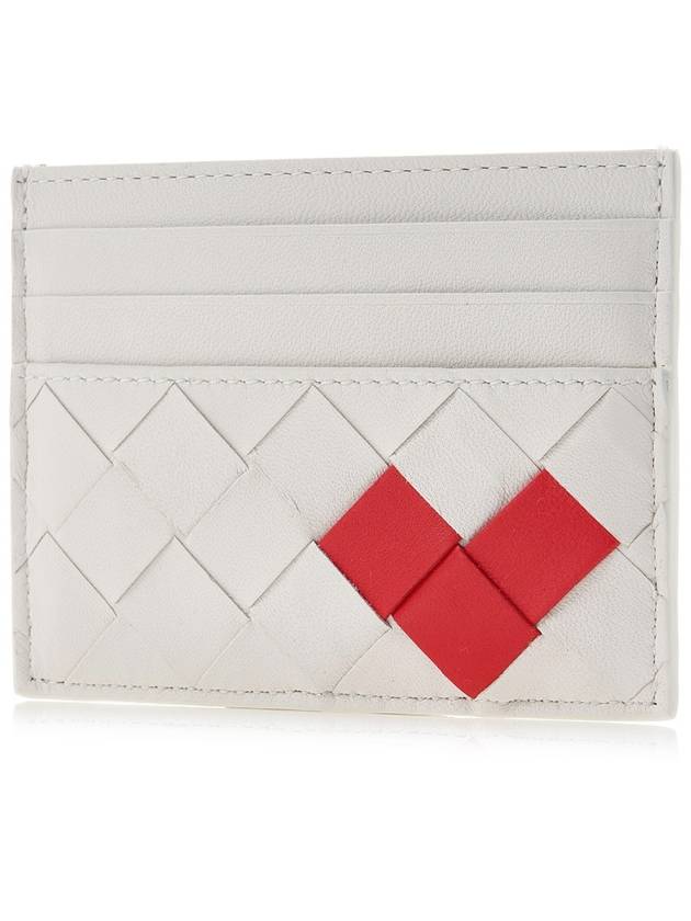 Intrecciato Heart Detail Leather Card Wallet White - BOTTEGA VENETA - BALAAN 3