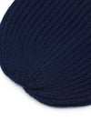 Logo Patch Wool Beanie Navy - KENZO - BALAAN 5