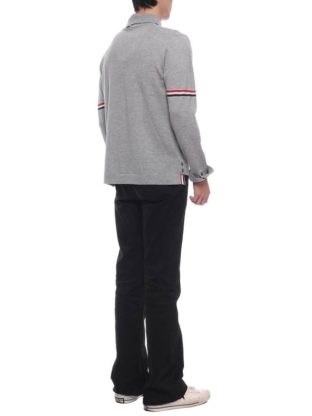 Merino Wool Armband Long Sleeve Shirt Grey - THOM BROWNE - BALAAN 7