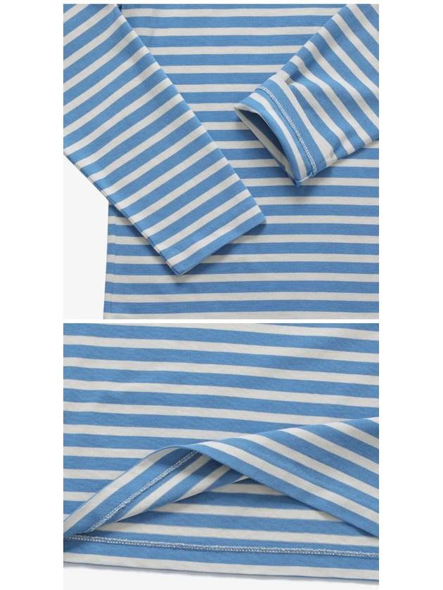 Striped Cotton Short Sleeve T-Shirt Blue - MAISON KITSUNE - BALAAN 4