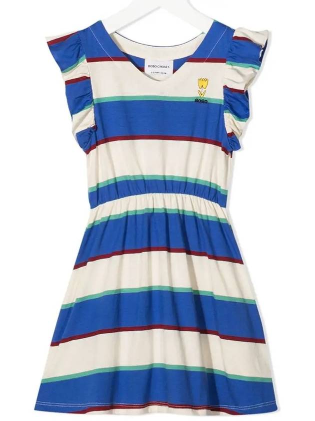 Kids Striped Frill Dress 121AC112 105 - BOBO CHOSES - BALAAN 2