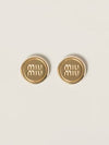 Round Logo Earrings Gold - MIU MIU - BALAAN 2