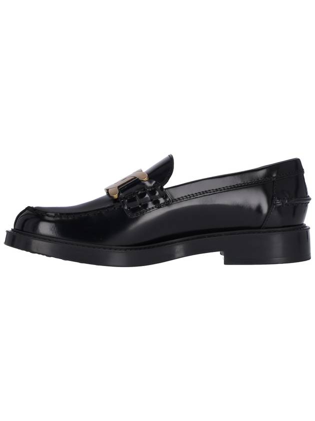 Brushed Leather Chain Loafers Black - TOD'S - BALAAN 4