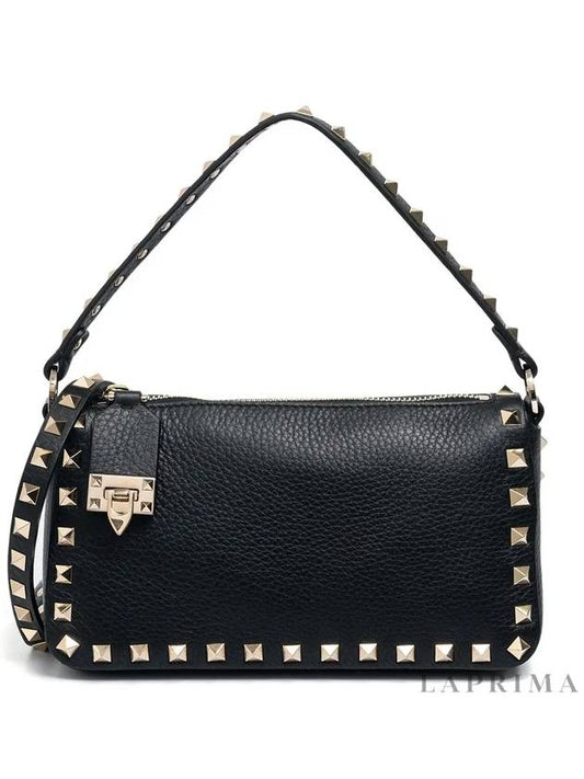 Women's Rockstud Shoulder Bag Black - VALENTINO - BALAAN.