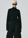 Cashmere Slit Turtleneck Black - NOIRER FOR WOMEN - BALAAN 1