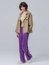 Satin Banding Straight Pants Purple - PAGE STUDIO - BALAAN 3