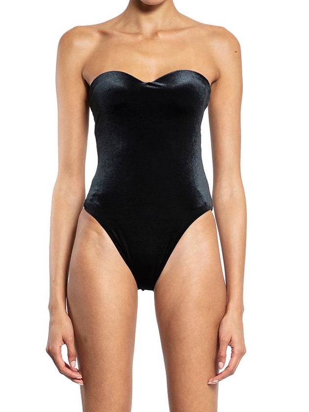 Corset Strapless One Piece Swimsuit Black - BALENCIAGA - BALAAN 2