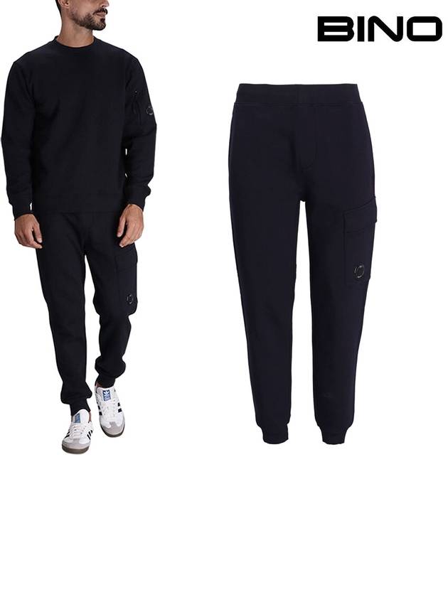 Diagonal Raised Fleece Track Pants Black - CP COMPANY - BALAAN 2