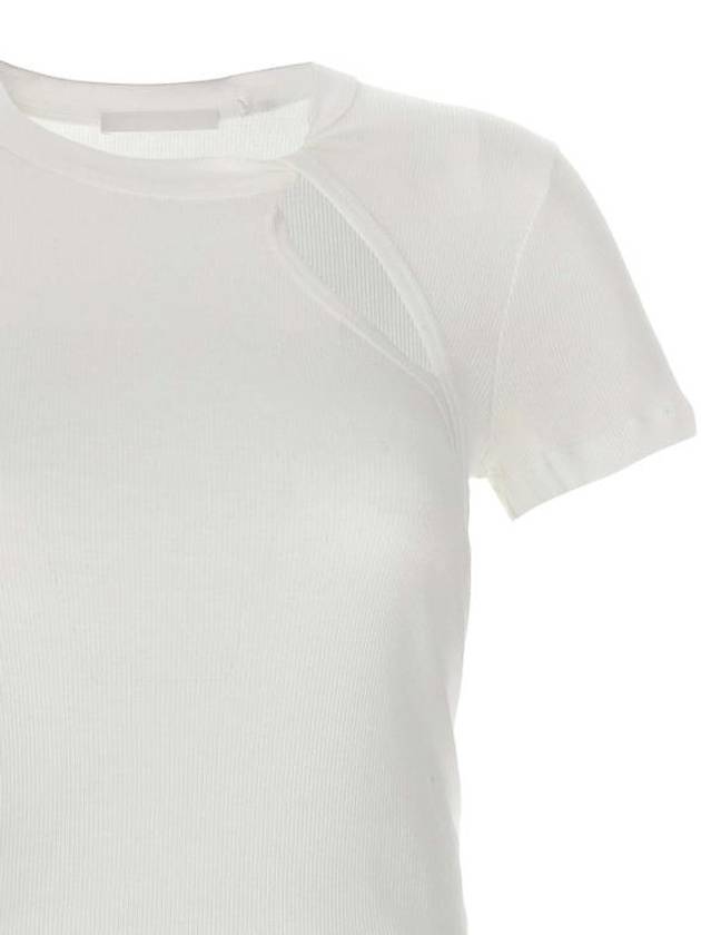 Asymmetrical Slash Short Sleeve T-Shirt White - HELMUT LANG - BALAAN 4