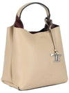 Logo Mini Leather Tote Bag Beige - TOD'S - BALAAN 5