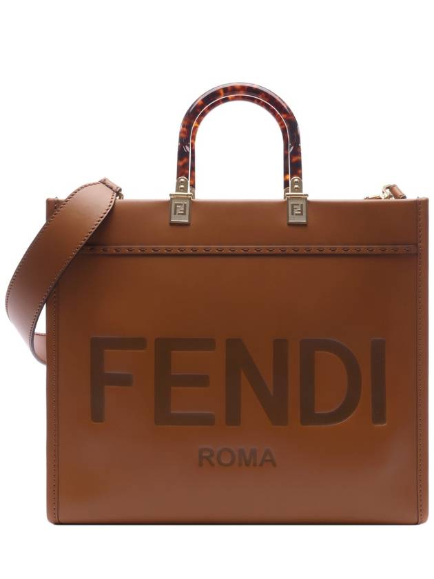 Sunshine Logo Medium Tote Bag Brown - FENDI - BALAAN 2