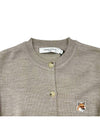 Fox Head Patch Adjusted Round Neck Cardigan Beige Melange - MAISON KITSUNE - BALAAN 4