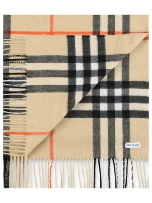 Wide Check Cashmere Scarf Beige - BURBERRY - BALAAN 2