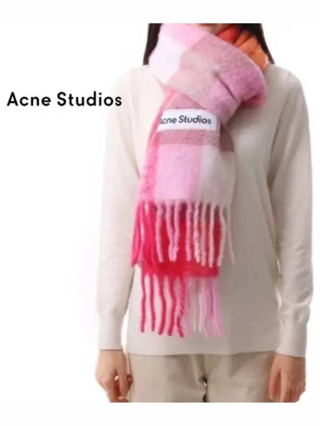 Check Mohair Muffler Pink - ACNE STUDIOS - BALAAN 2