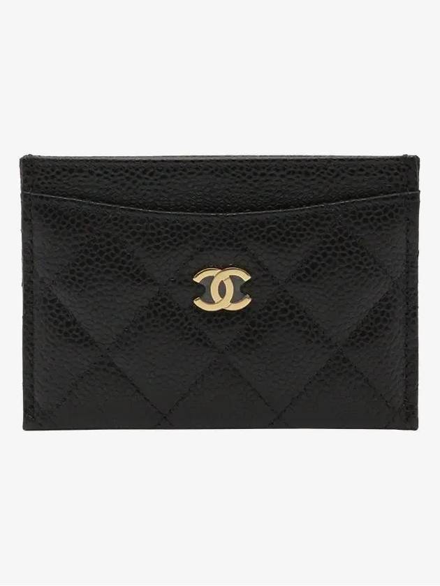 Gold CC Logo Caviar Card Wallet Black - CHANEL - BALAAN 2