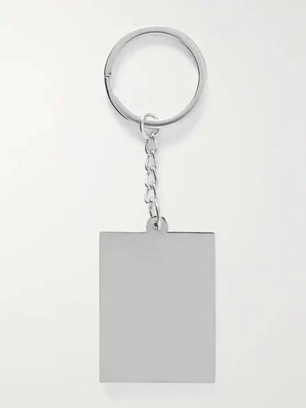 Cafe Kitsune Cafe Kitsune Logo Square Pendant Silver Tone Keyring - MAISON KITSUNE - BALAAN 4