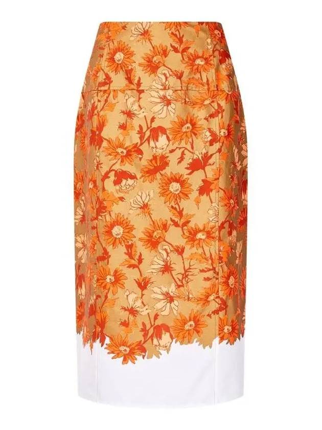 Women s Glossy Floral Skirt Dark Beige 271999 - PAUL SMITH - BALAAN 1