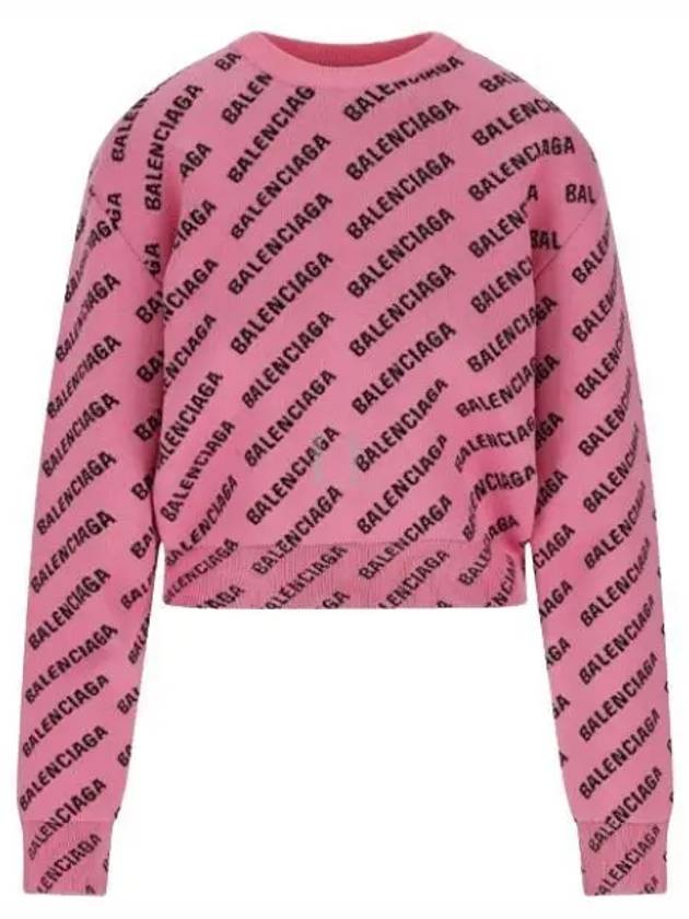 Mini All-Over Logo Knit Top Pink - BALENCIAGA - BALAAN 2