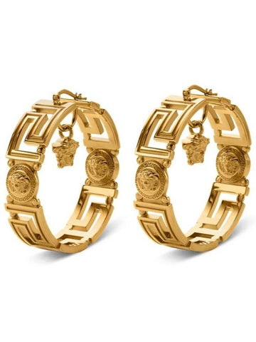 Greca Medusa Head Hoop Earrings 10132061A00620 - VERSACE - BALAAN 1