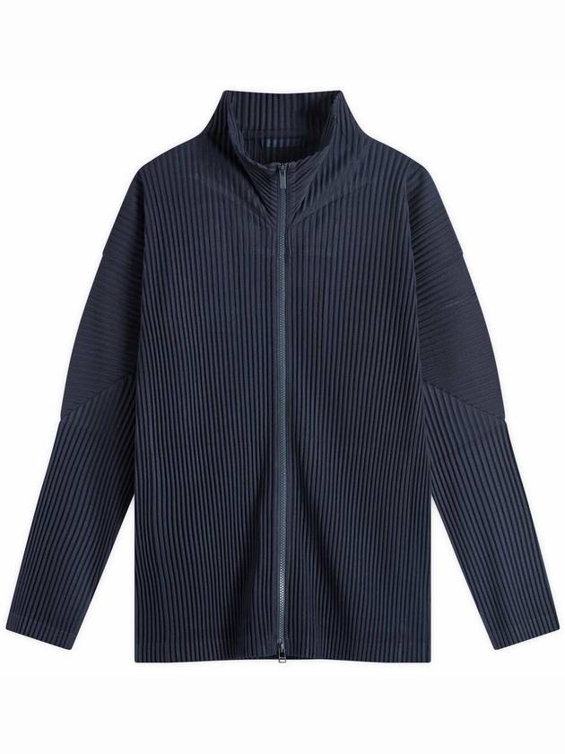 Pleats Zip-Up Cardigan Blue - ISSEY MIYAKE - BALAAN 2