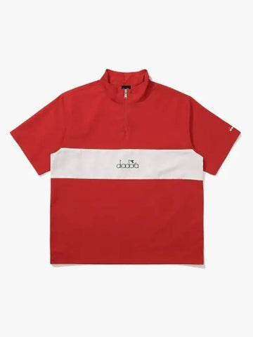 Diadora Comfy Half Zip Up Short Sleeve Piste RED - DIADORA - BALAAN 1