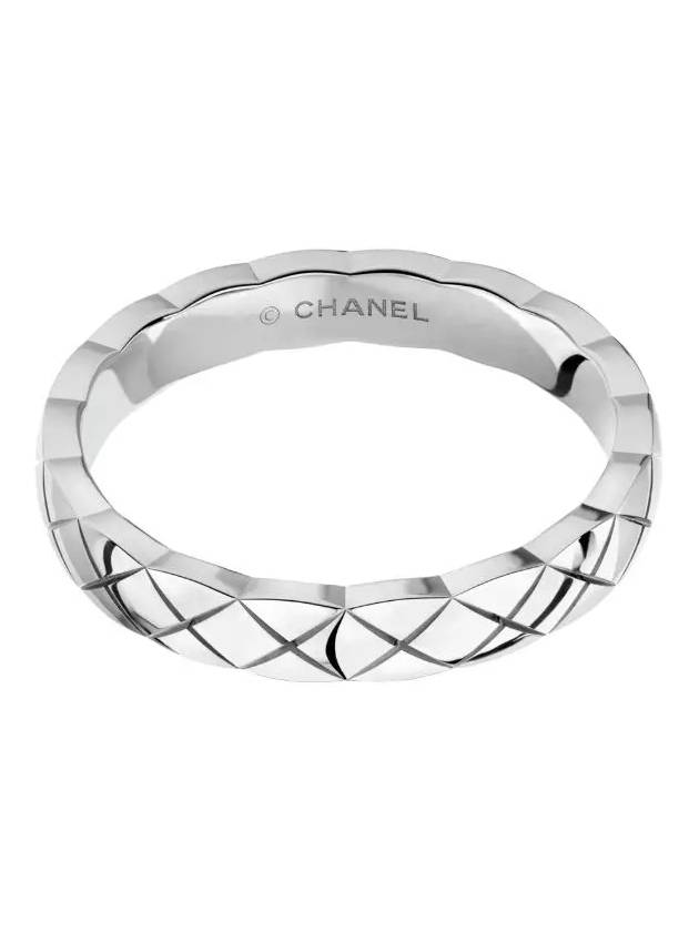 Coco Crush Quilted Ring White Gold - CHANEL - BALAAN 4