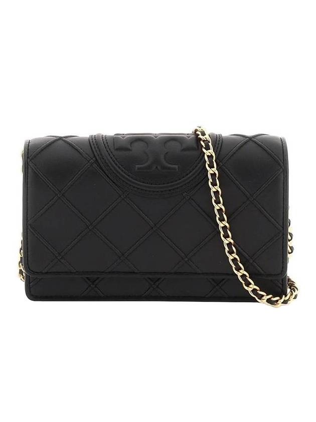 Fleming Soft Chain Long Wallet Bag Black - TORY BURCH - BALAAN 1