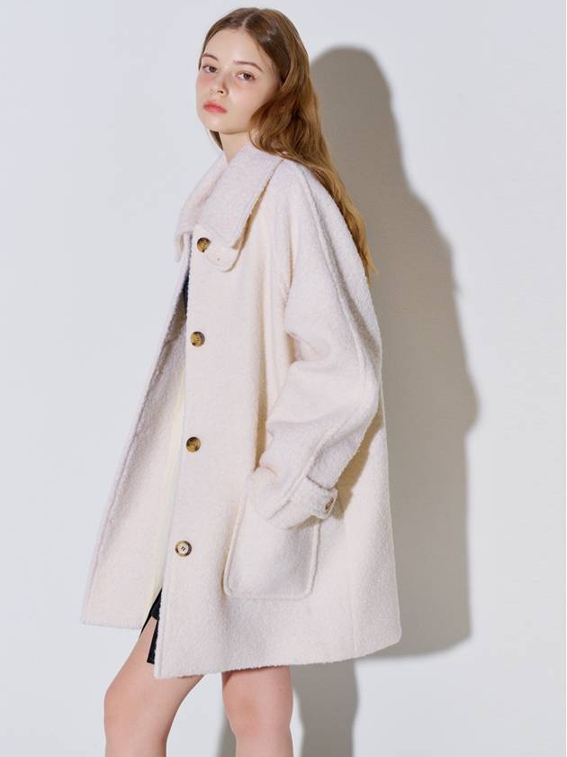 Boucle Half Wool Single Coat Ivory - OPENING SUNSHINE - BALAAN 1