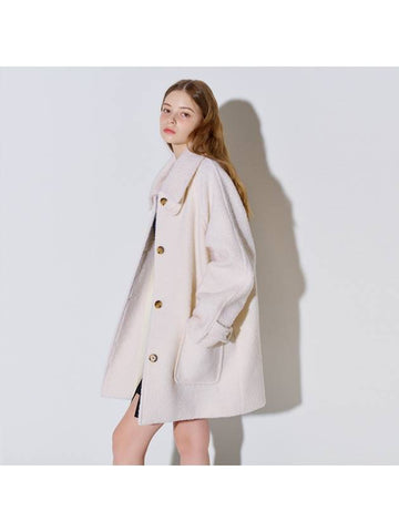 Boucle Half Wool Single Coat Ivory - OPENING SUNSHINE - BALAAN 1