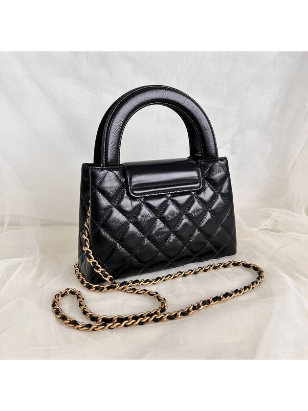 CC Logo Mini Leather Tote Bag Black - CHANEL - BALAAN 6