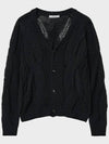 Multi-Cable Overfit Sheer Cardigan Black - NOIRER FOR WOMEN - BALAAN 4