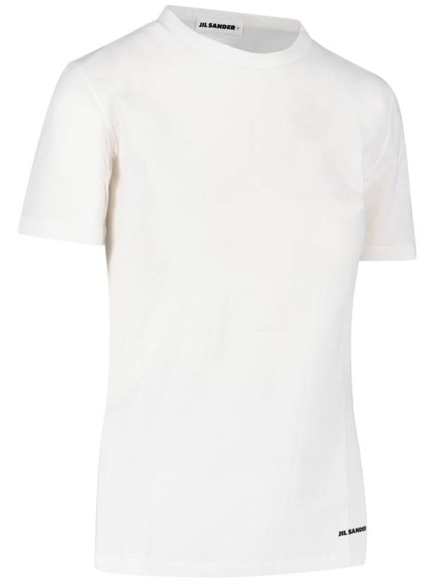 Logo Crew Neck Cotton Short Sleeve T-shirt White - JIL SANDER - BALAAN 3