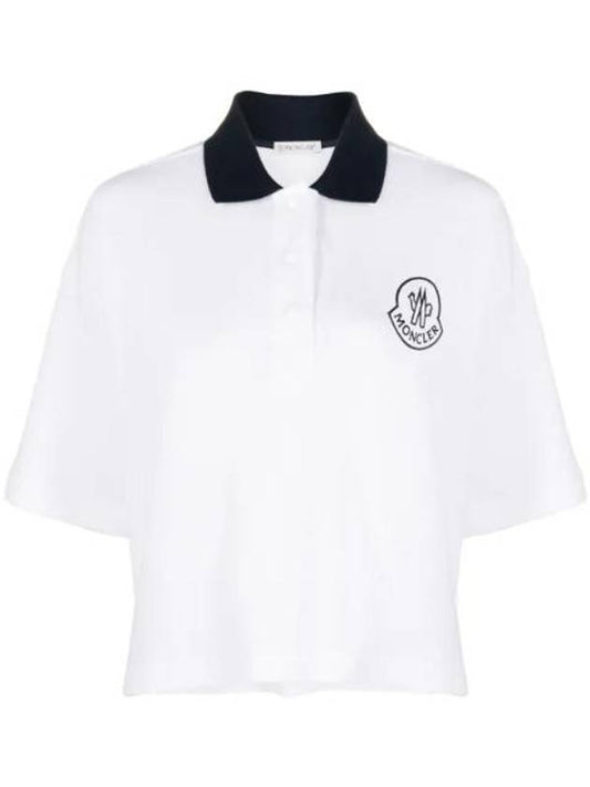 Logo Cotton Polo Shirt White - MONCLER - BALAAN 1