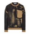 Hand Sprayed Airbrush Treatment Crew Neck Sweatshirt Dark Beige Black - STONE ISLAND - BALAAN 2