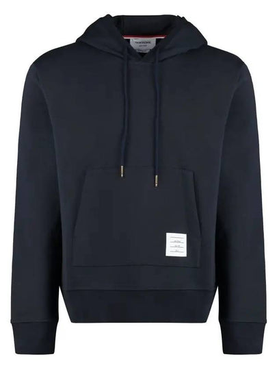 Loopback Broderie Anglaise Relaxed Cotton Hoodie Navy - THOM BROWNE - BALAAN 2