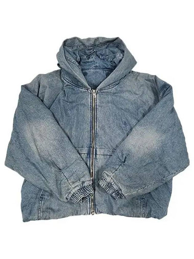 Blue Denim Hooded Jumper W243JP26987L - WOOYOUNGMI - BALAAN 1