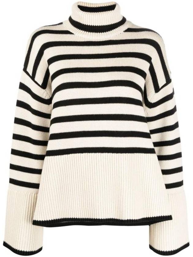 Signature Striped Turtleneck Light Sand - TOTEME - BALAAN 2