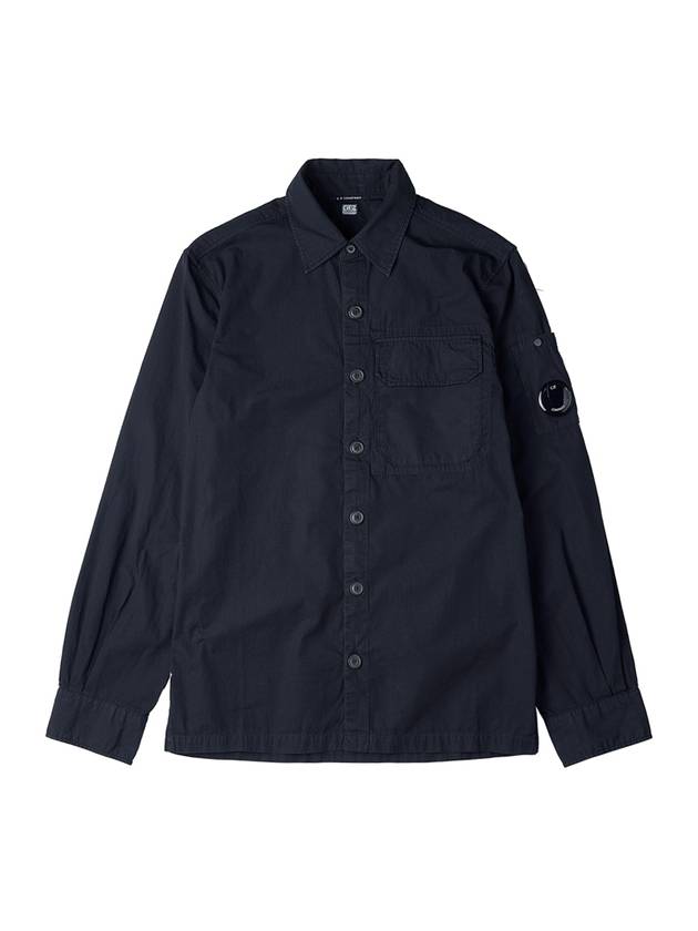 Lens Wappen Ripstop Shirt Zip Up Jacket Navy - CP COMPANY - BALAAN 11