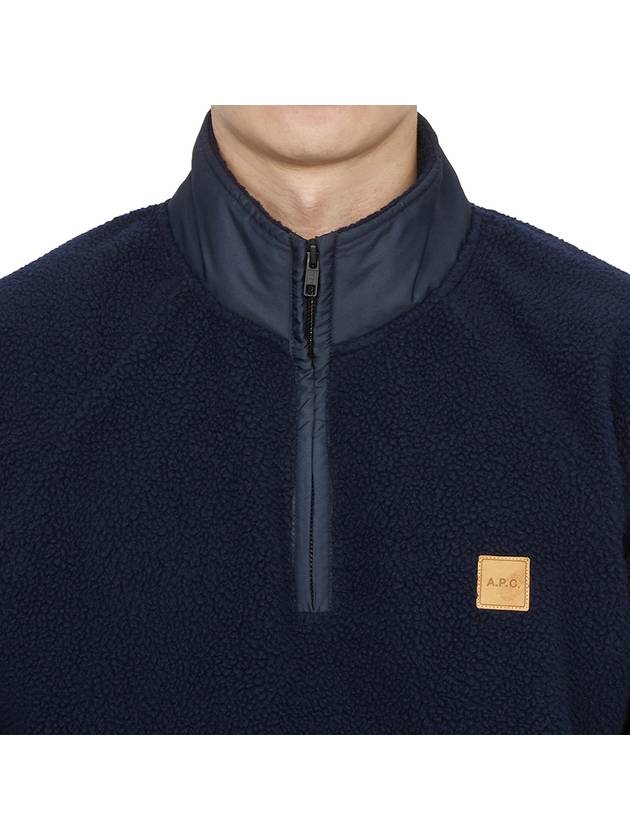 Logo Applique Fleece Sweatshirt Navy - A.P.C. - BALAAN 6